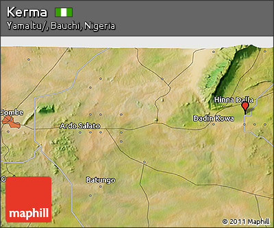 Satellite 3D Map of Kerma