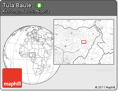 Blank Location Map of Tula Baule