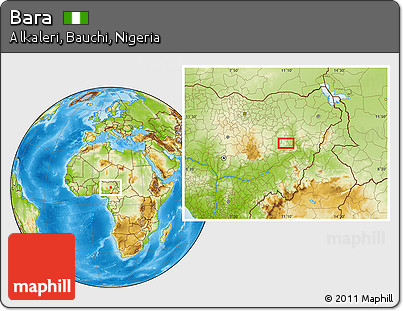 Physical Location Map of Bara