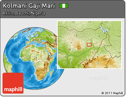 Physical Location Map of Kolmani Gaji Mari