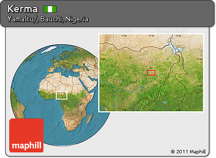 Satellite Location Map of Kerma