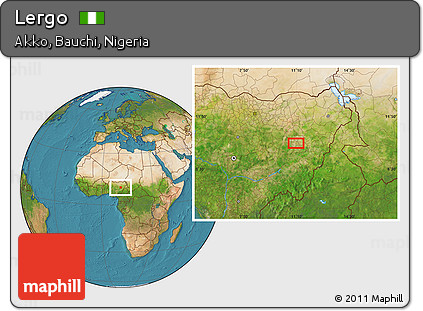 Satellite Location Map of Lergo