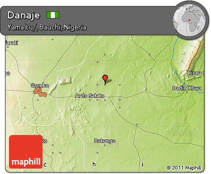Physical Map of Danaje
