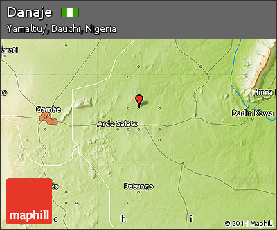 Physical Map of Danaje