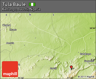Physical Map of Tula Baule