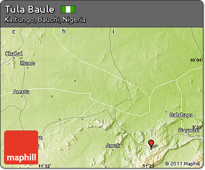 Physical Map of Tula Baule