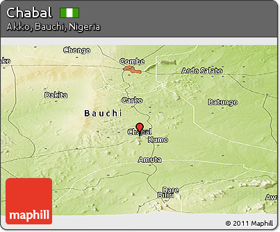 Physical Panoramic Map of Chabal