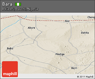 Shaded Relief Panoramic Map of Bara