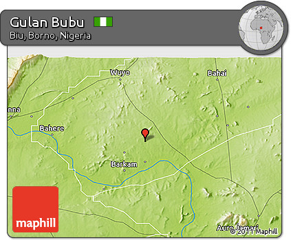 Physical 3D Map of Gulan Bubu