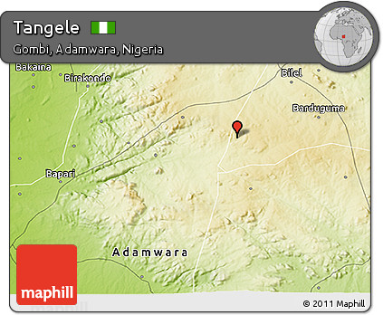 Physical 3D Map of Tangele