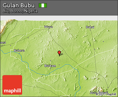 Physical 3D Map of Gulan Bubu