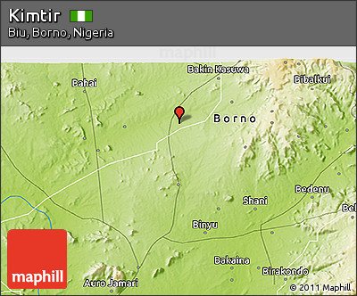 Physical 3D Map of Kimtir