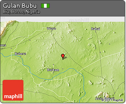 Physical 3D Map of Gulan Bubu