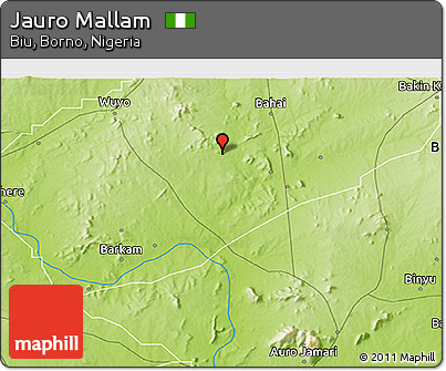 Physical 3D Map of Jauro Mallam
