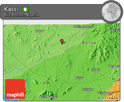 Political 3D Map of Kassi