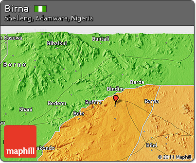Political 3D Map of Birna