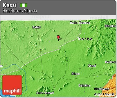 Political 3D Map of Kassi