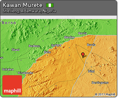 Political 3D Map of Kawan Murete