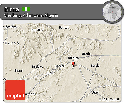 Shaded Relief 3D Map of Birna