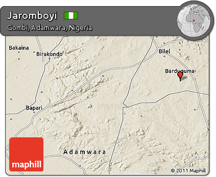 Shaded Relief 3D Map of Jaromboyi