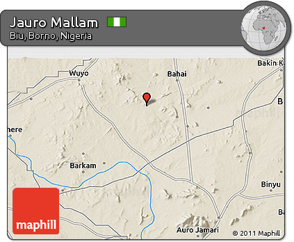 Shaded Relief 3D Map of Jauro Mallam