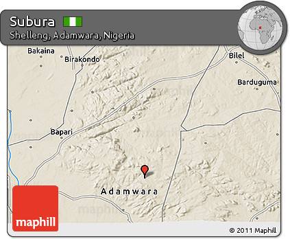 Shaded Relief 3D Map of Subura