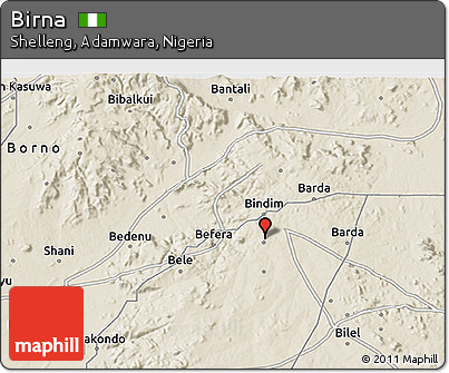 Shaded Relief 3D Map of Birna