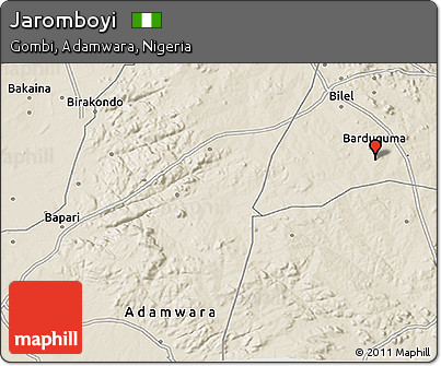 Shaded Relief 3D Map of Jaromboyi