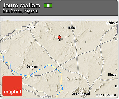 Shaded Relief 3D Map of Jauro Mallam
