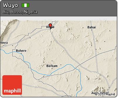 Shaded Relief 3D Map of Wuyo