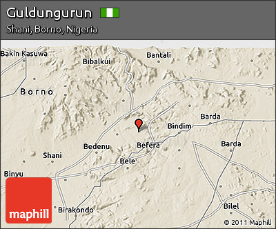 Shaded Relief 3D Map of Guldungurun