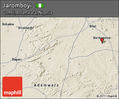 Shaded Relief 3D Map of Jaromboyi