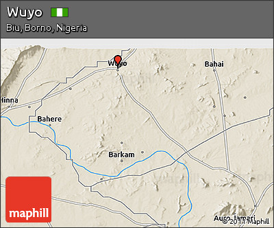 Shaded Relief 3D Map of Wuyo
