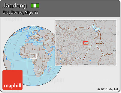 Gray Location Map of Jandang