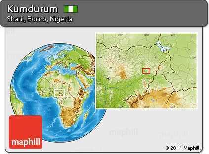 Physical Location Map of Kumdurum