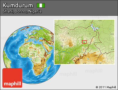 Physical Location Map of Kumdurum