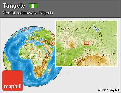 Physical Location Map of Tangele