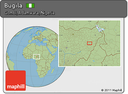 Savanna Style Location Map of Bugila