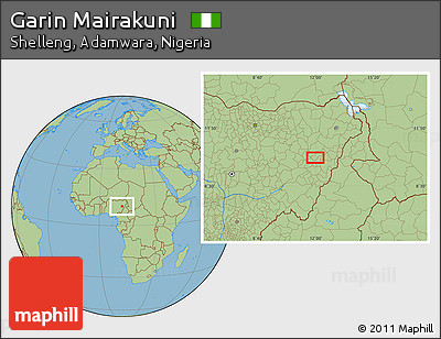 Savanna Style Location Map of Garin Mairakuni