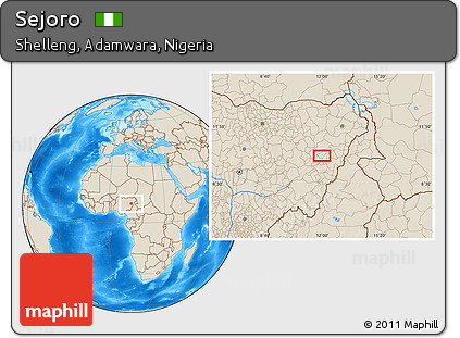 Shaded Relief Location Map of Sejoro