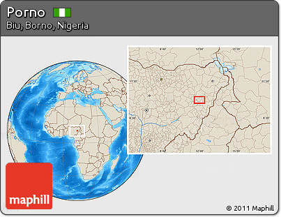 Shaded Relief Location Map of Porno