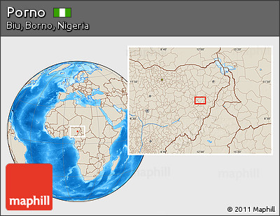 Shaded Relief Location Map of Porno