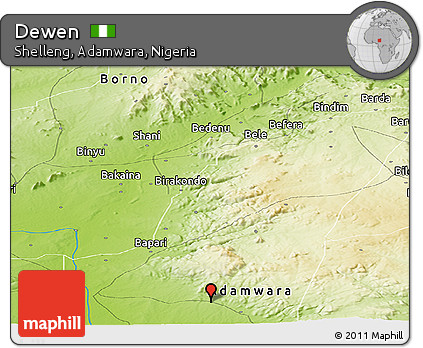 Physical Panoramic Map of Dewen