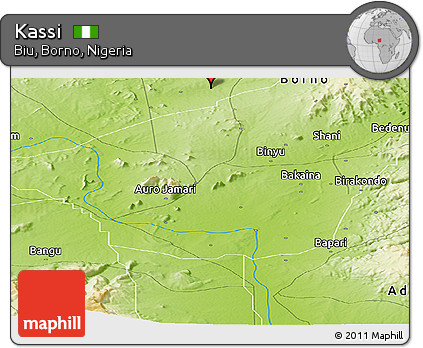 Physical Panoramic Map of Kassi