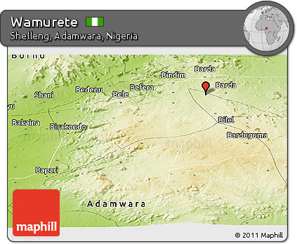 Physical Panoramic Map of Wamurete