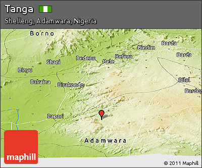 Physical Panoramic Map of Tanga