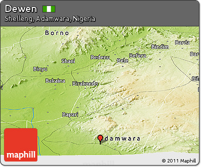 Physical Panoramic Map of Dewen