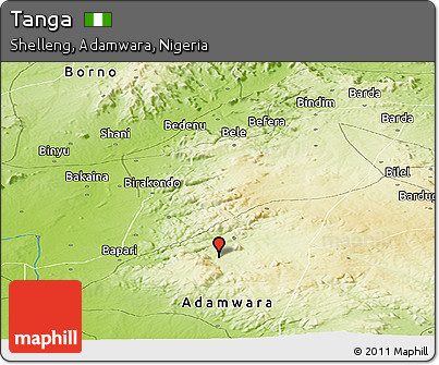 Physical Panoramic Map of Tanga