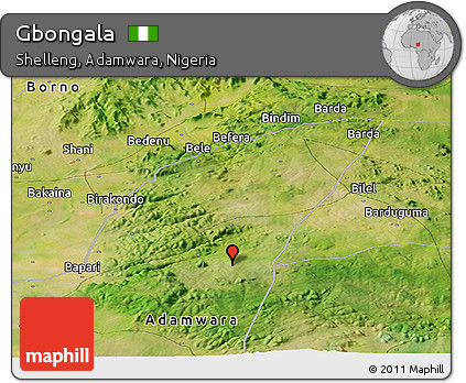 Satellite Panoramic Map of Gbongala