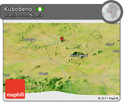 Satellite Panoramic Map of Kubodeno